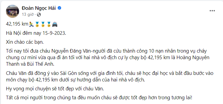 Chàng Shipper "anh hùng" cứu 10 người vụ cháy chung cư mini được ông Đoàn Ngọc Hải cưu mang, học đại học để mở ra tương lai mới